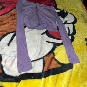 Purple Long Sleeve Crop Top